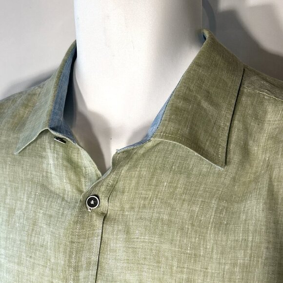 Report Collection Linen SZ XXL Shirt Daywear Resort Vacation Office Lightweight - Picture 3 of 9